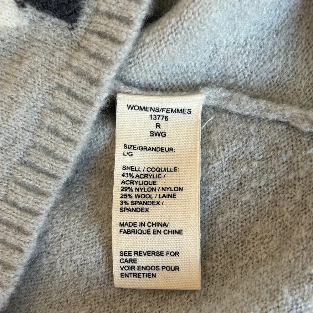 Woolrich Wool Blend Scenic Mountain Sweater-Gray, Cream, Gold Size Large - Picture 4 of 4
